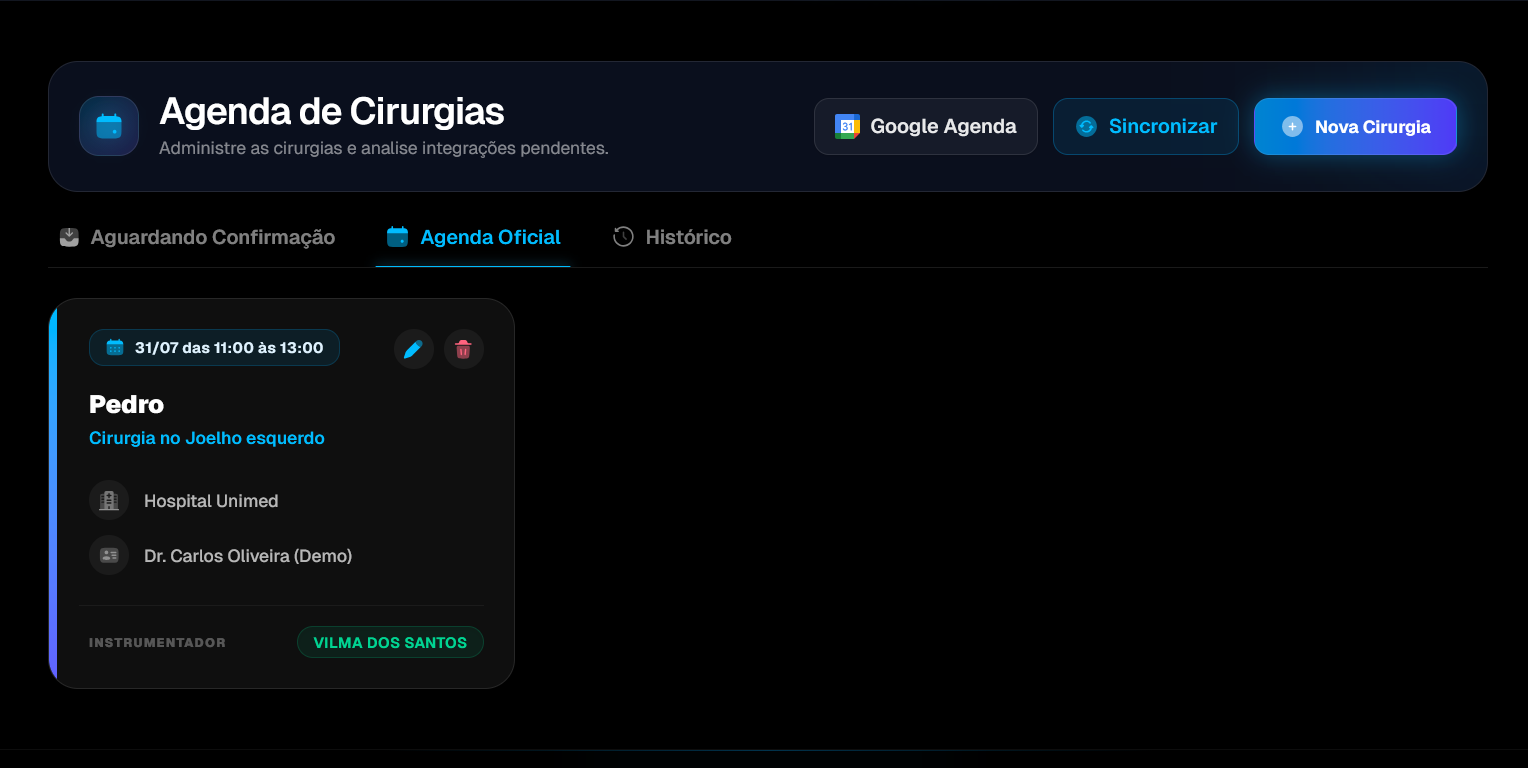 Agenda de Cirurgias